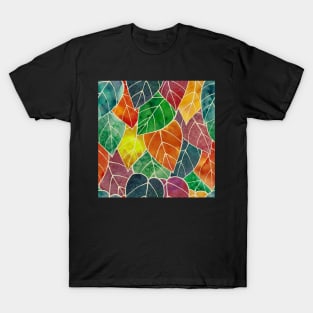 Watercolor autumn leaves print T-Shirt